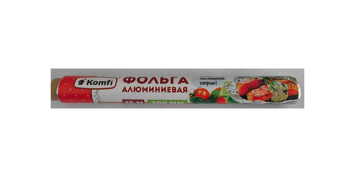 Фольга алюминиевая пищевая с маркировкой «Komfi» артикул FKT925T