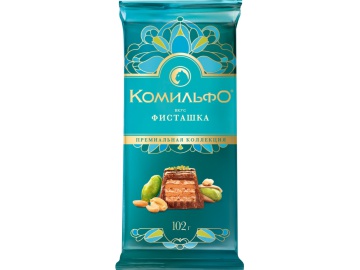 Шоколад"КОМИЛЬФО"(фисташка)102г