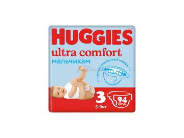 Подгузники для детей HUGGIES Ultra Comfort Giga Boy 3 (5-9 кг), 94 шт