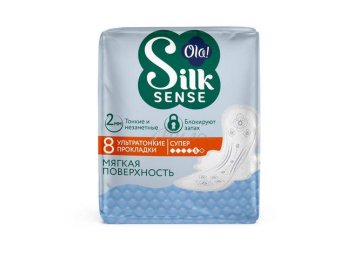 Прокладки женские гигиенич. Ola! SILK SENSE ультратонкие д/обильных выделений ароматизир.Мягкий шелк, 8 шт.