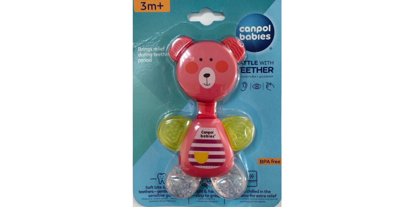 игрушка – погремушка торговой марки «Canpol babies» артикул Cat. no. 56/139_ pin, для детей с 3 месяцев