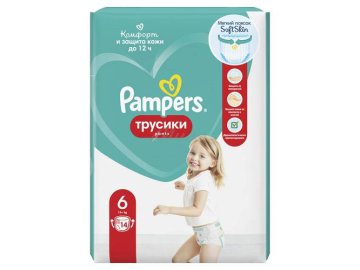 Подгузники-трусики PAMPERS Active Baby Extra Large 6 для мальчиков и девочек 16+кг, 14 шт
