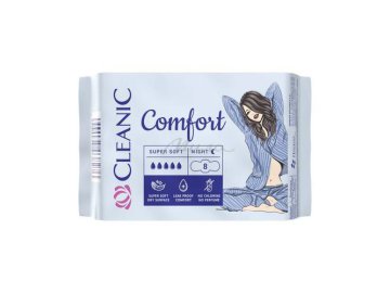 Прокладки гигиенические CLEANIC Comfort Night ночные женские, 8 шт